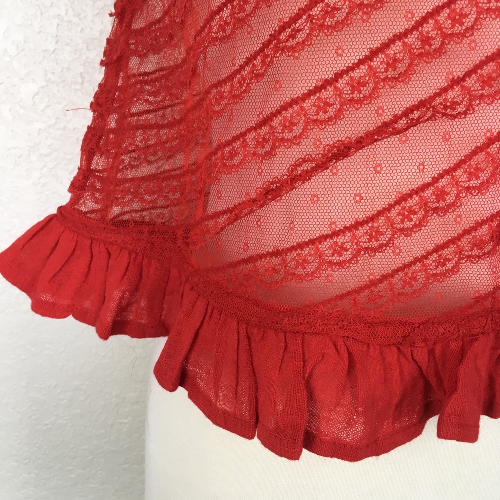 Free People She’s A Doll Sheer Lace Top - Picture 7 of 9
